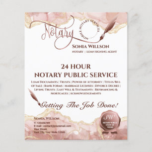 Rosa Flye för Mobile Notary & Loan Signing Agent Flygblad