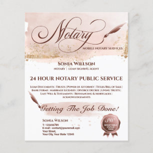 Rosa Flye för Mobile Notary & Loan Signing Agent Flygblad