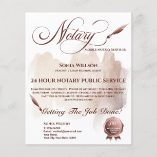 Rosa Flye för Mobile Notary & Loan Signing Agent Flygblad