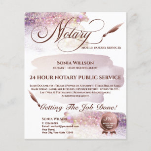 Rosa Flye för Mobile Notary & Loan Signing Agent Flygblad