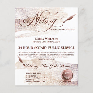 Rosa Flye för Mobile Notary & Loan Signing Agent Flygblad