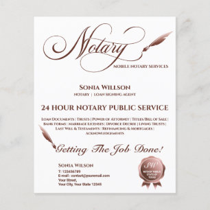 Rosa Flye för Mobile Notary & Loan Signing Agent Flygblad