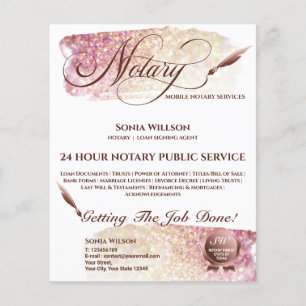 Rosa Flye för Mobile Notary & Loan Signing Agent Flygblad