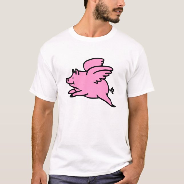 Rosa flyggris för vit t shirt (Framsida)