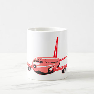 Rosa Flygplan Kaffemugg
