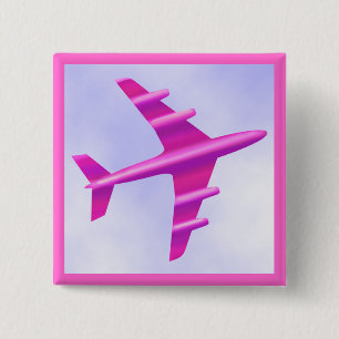 Rosa flygplan knapp