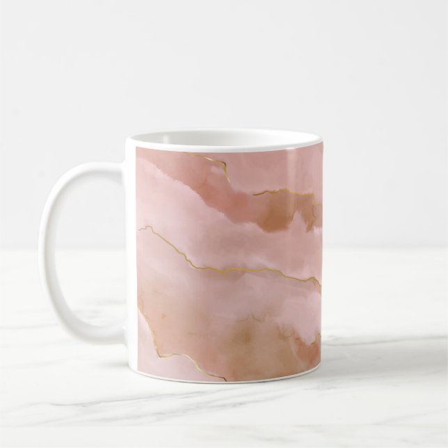 Rosa flytande marmor struktur kaffemugg (Vänster)