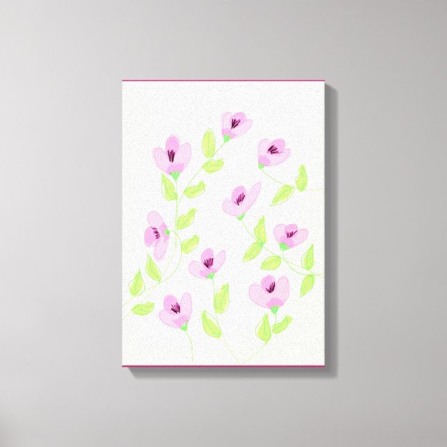 Rosa Flyttad mur Art Flera Storleka alternativ Canvastryck (Framsida)