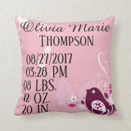 Rosa födelse för blommigt för blomma för kudde