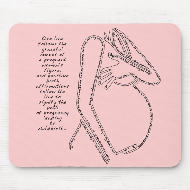 Rosa födelsebekräftelser Mousepad Musmatta (Framsidan)