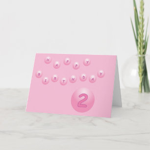 Rosa Födelsedag Bollar 2 Kort