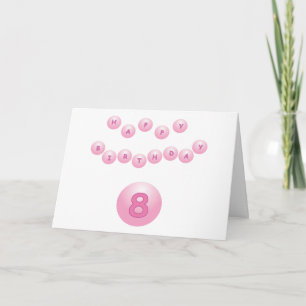 Rosa Födelsedag Bollar 8 Kort