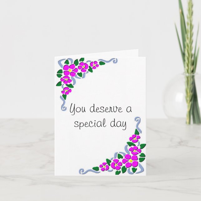 Rosa födelsedagkort för Briar Kort (Framsida)