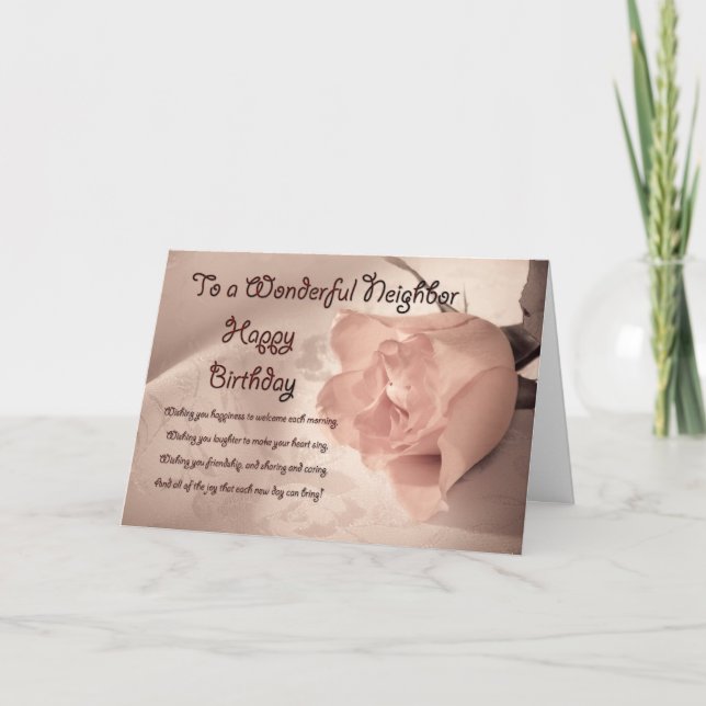Rosa födelsedagkort för elegant för grann kort (Framsida)