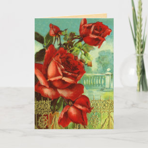 Rosa födelsedagkort för vintage kort