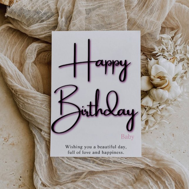 Rosa födelsedags kort för henne (Pink Birthday Card for her)