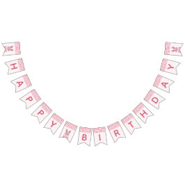 Rosa födelsedagsfest för flicka med bunny vimplar