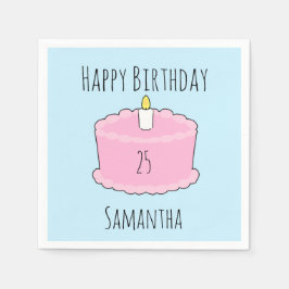 Rosa födelsedagskalkyl pappersservett