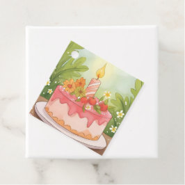 Rosa födelsedagstårta | Glad födelsedagsönskan Gåvor Etiketter