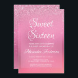 Rosa Foil Girly Glitter Gnistra Sweet 16 Birthday Inbjudningar<br><div class="desc">Shock rosa Metallic Foil Girly Glitter och Gnistra Sweet sixteen Födelsedagsfest inbjudan för en söt i rosa 16:e födelsedagsfest firande. Denna inbjudan är perfekt för en Rosa Girly Sweet 16-Födelsedagsfest. Kontakta designern om du vill ha anpassade matchande objekt.</div>