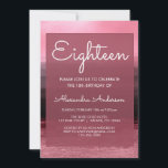 Rosa Foil Girly Paint Stroke 18:e födelsedagen Inbjudningar<br><div class="desc">Shock rosa Metallic Foil,  Black and Ro Guld Paint Push Stroke Girly 18:e Födelsedagsfest inbjudan för en söt i rosa 18:e födelsedagsfest firande. Denna inbjudan är perfekt för en Ro Guld och Rosa Girly som vrider arton Födelsedagsfester. Kontakta designern om du vill ha anpassade matchande objekt.</div>