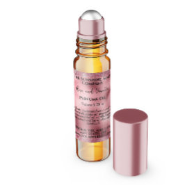 Rosa Foil & Glitter Parfym Roller Flaska Fyrkantigt Klistermärke