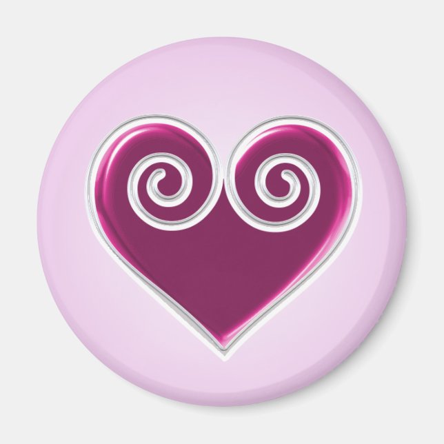 Rosa Foil Heart Magnet (Framsidan)
