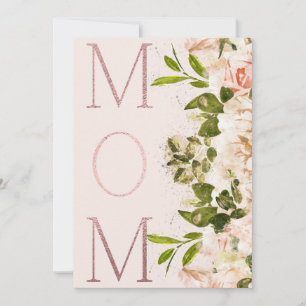 Rosa Foil MAMMA Blommigt Mors dag