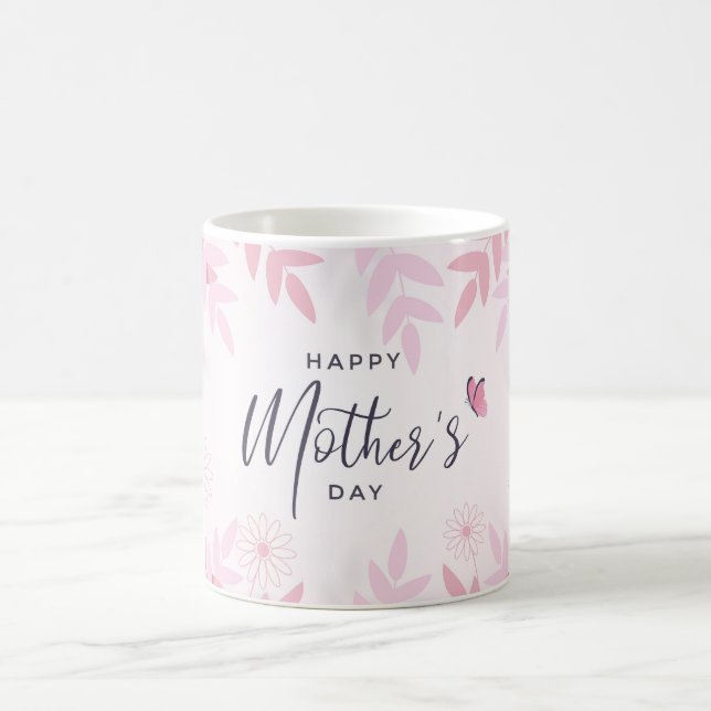 Rosa Foliage & Butterflies Kaffemugg (Center)