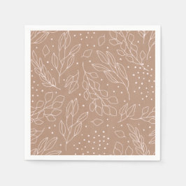 Rosa Foliage och Berries på Kraft Pappersservett