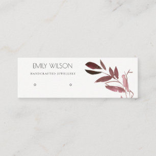 ROSA FOLIAGE WATERCOLOR EARRING VISNING LOGOTYP MINI VISITKORT