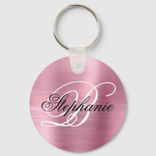 Rosa folie Fancy Monogram Nyckelring