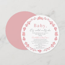 Rosa FolkArt Baby Det är Kall Baby Shower by Mail