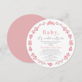 Rosa FolkArt Baby Det är Kall Baby Shower by Mail Inbjudningar