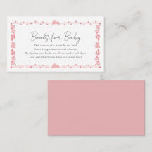 Rosa FolkArt Bunny Baby Shower Bok-begäran om baby