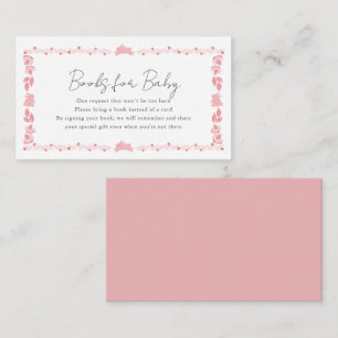 Rosa FolkArt Bunny Baby Shower Bok-begäran om baby Tilläggskort