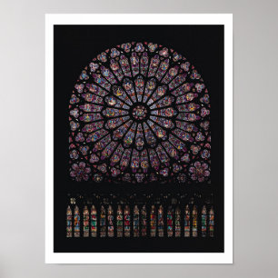 Rosa fönster för norr transept visa den oskulden poster