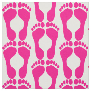 Rosa Foot Prints Fabric Tyg