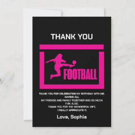 Rosa Football Player Girl, Birthday Girl Team Tack Kort