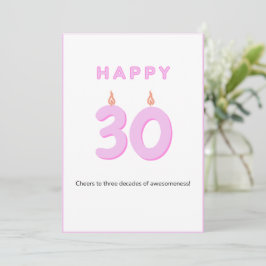 Rosa för 30års födelsedag Card Kort