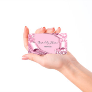 Rosa för 3D Ram Glitter Makeup Event Planner - pa Visitkort