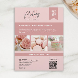 Rosa för Anpassningsbar av Logotyp i bakverk Reklamblad