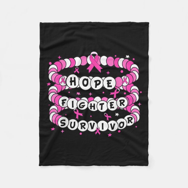 Rosa för att bekämpa överlevande Breast Cancer Fri Fleecefilt (Framsidan)