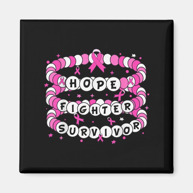 Rosa för att bekämpa överlevande Breast Cancer Fri Magnet (Framsidan)