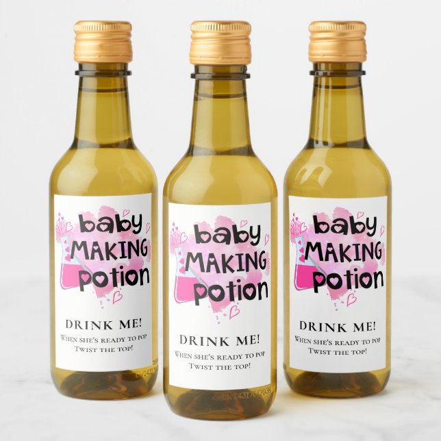 Rosa för  av babyskor för favoriter i Baby Skapar Vinetikett (Flaskor)