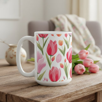 Rosa för av ljusa och billiga vattenfärger i Vår Kaffemugg
