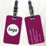 Rosa för  av logotyp-Magenta, företagskunder Bagagebricka<br><div class="desc">Enkel logotyp för ditt företag. Byt ut logotypen och informationen mot din egen och anpassa bakgrunden till färg i designen verktyg. Perfekt för att vara en marknadsföringspost till ge för kunder,  kunder och anställda,  samt för affärsresor och affärsutställningar.</div>