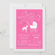 Rosa för Baby Shower Girl Hund