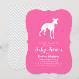 Rosa för Baby Shower Girl Hund Inbjudningar