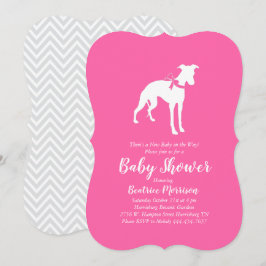 Rosa för Baby Shower Girl Hund Inbjudningar
